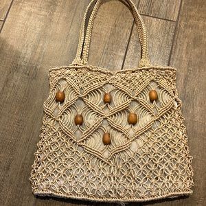 Natural straw summer shoulder hand bag